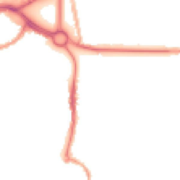 Night-time road noise heatmap for CV3 1AE