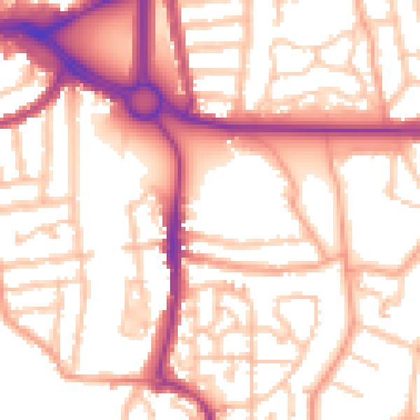 Daytime road noise heatmap for CV3 1AF