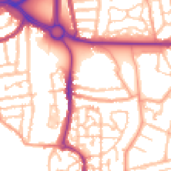 Daytime road noise heatmap for CV3 1AH