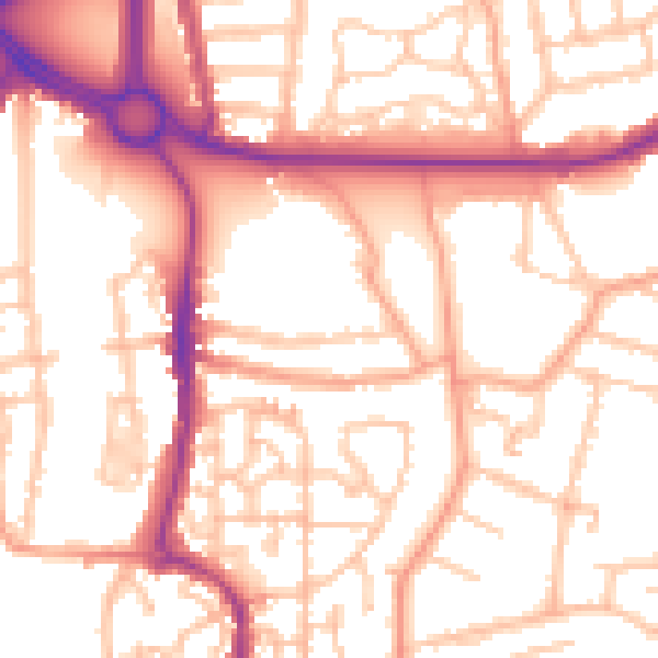 Daytime road noise heatmap for CV3 1AL