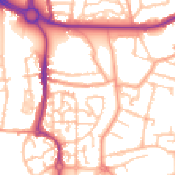 Daytime road noise heatmap for CV3 1AP