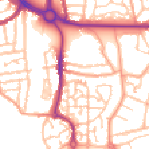 Daytime road noise heatmap for CV3 1AR