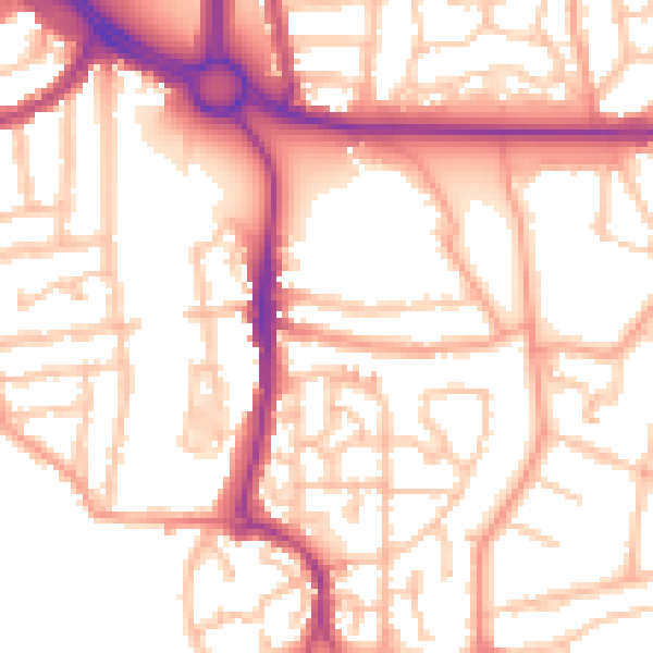 Daytime road noise heatmap for CV3 1AS