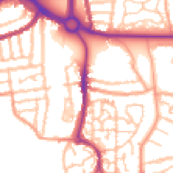 Daytime road noise heatmap for CV3 1AT