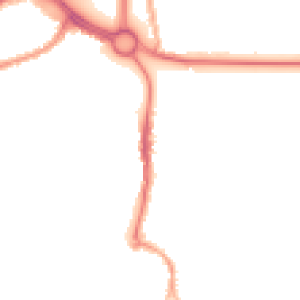 Night-time road noise heatmap for CV3 1AT