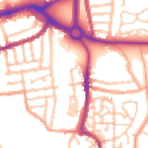 Daytime road noise heatmap for CV3 1AU