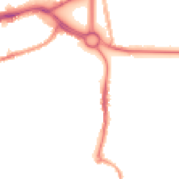 Night-time road noise heatmap for CV3 1AU