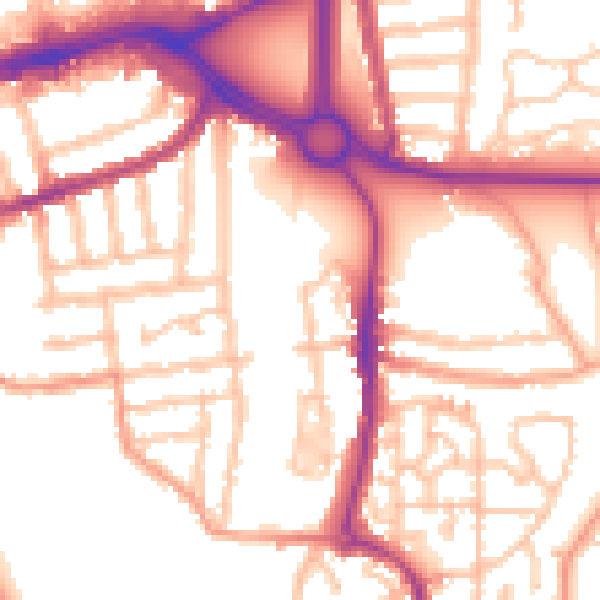 Daytime road noise heatmap for CV3 1AW
