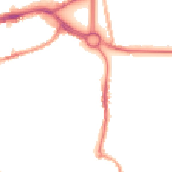 Night-time road noise heatmap for CV3 1AW