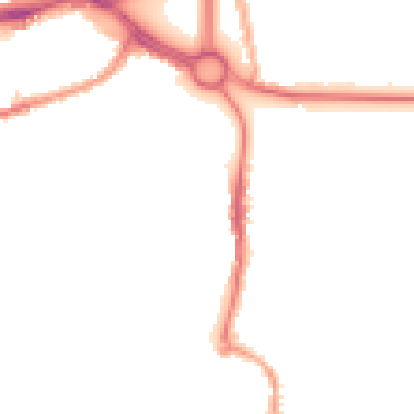 Night-time road noise heatmap for CV3 1AY