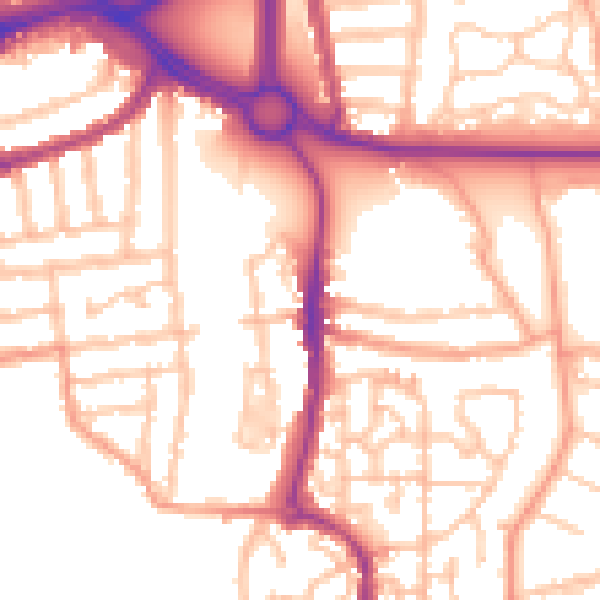 Daytime road noise heatmap for CV3 1AZ