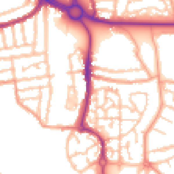 Daytime road noise heatmap for CV3 1BA