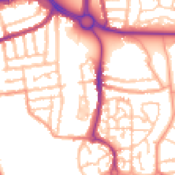 Daytime road noise heatmap for CV3 1BB