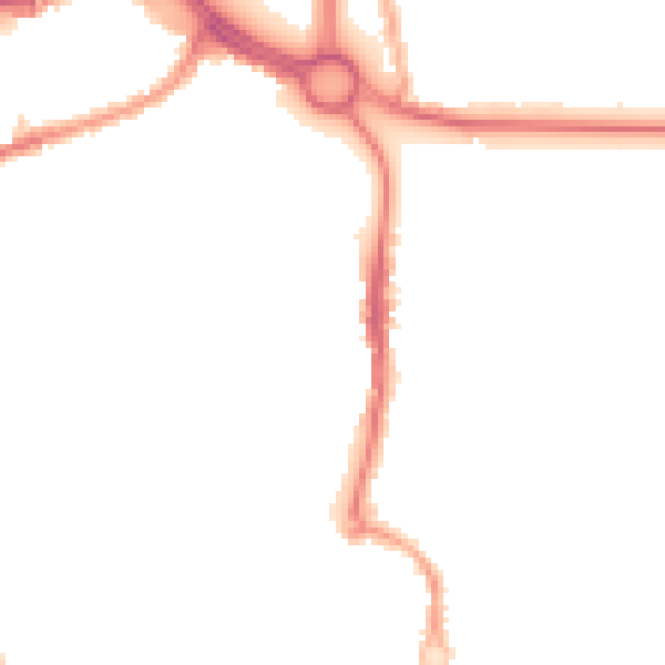 Night-time road noise heatmap for CV3 1BB
