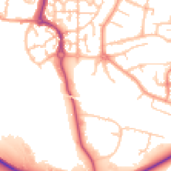 Daytime road noise heatmap for CV3 1BE