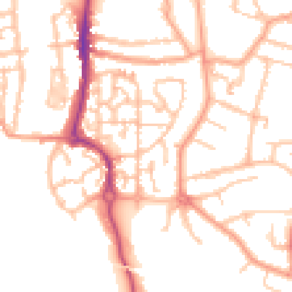 Daytime road noise heatmap for CV3 1BF