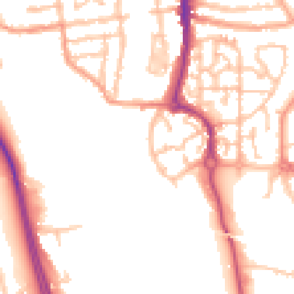 Daytime road noise heatmap for CV3 1BH