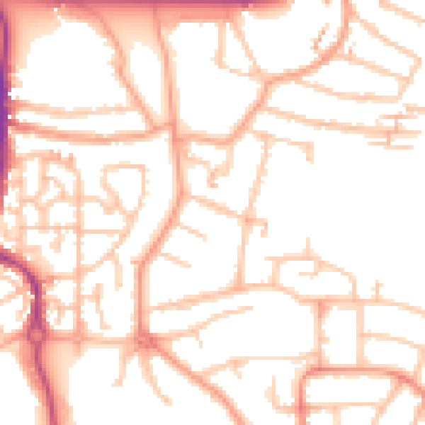Daytime road noise heatmap for CV3 1BL