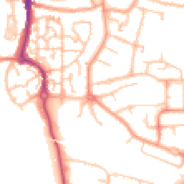 Daytime road noise heatmap for CV3 1BP