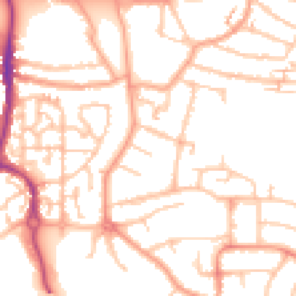 Daytime road noise heatmap for CV3 1BT