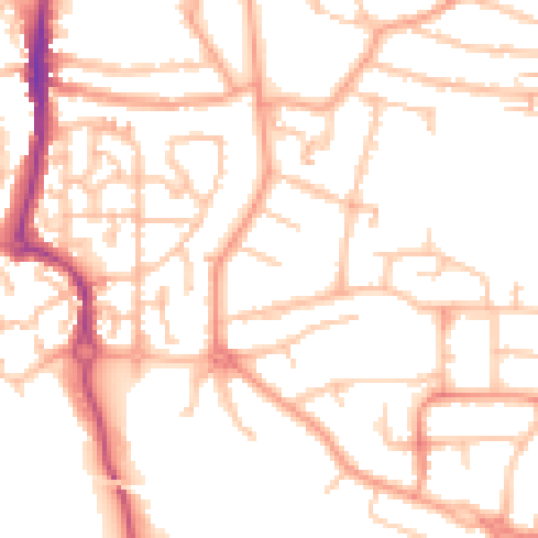 Daytime road noise heatmap for CV3 1BU