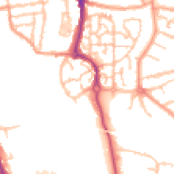 Daytime road noise heatmap for CV3 1BW