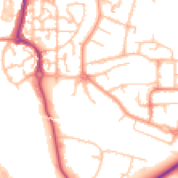 Daytime road noise heatmap for CV3 1BX