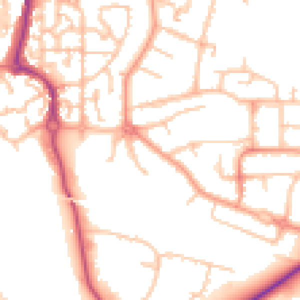 Daytime road noise heatmap for CV3 1BZ