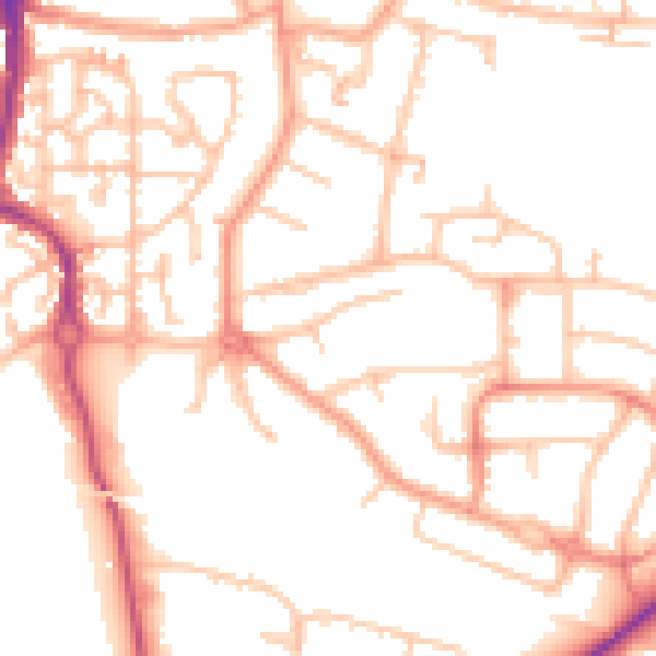 Daytime road noise heatmap for CV3 1DA