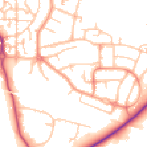 Daytime road noise heatmap for CV3 1DE
