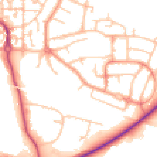 Daytime road noise heatmap for CV3 1DF