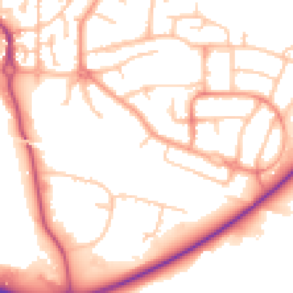 Daytime road noise heatmap for CV3 1DG