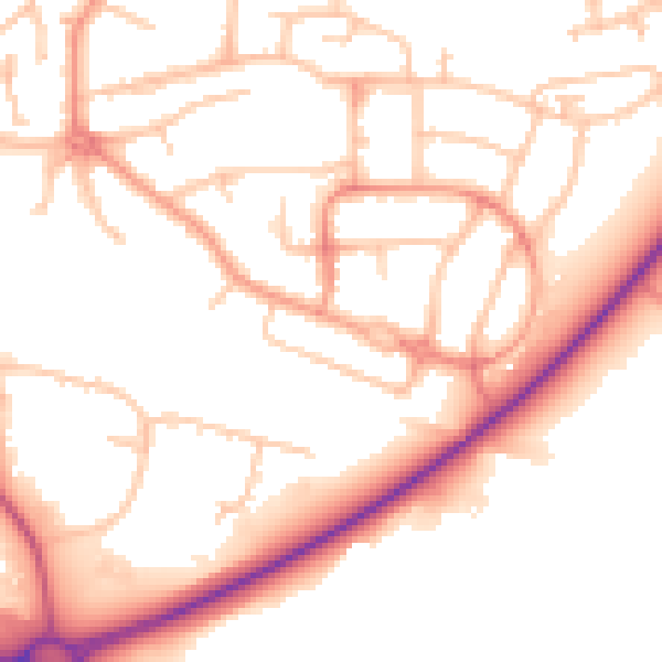 Daytime road noise heatmap for CV3 1DH