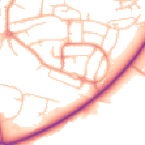 Daytime road noise heatmap for CV3 1DJ