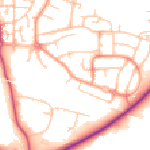 Daytime road noise heatmap for CV3 1DL