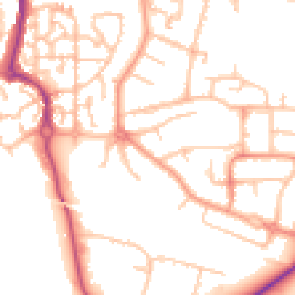 Daytime road noise heatmap for CV3 1DN