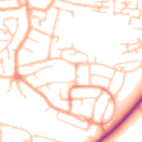 Daytime road noise heatmap for CV3 1DP