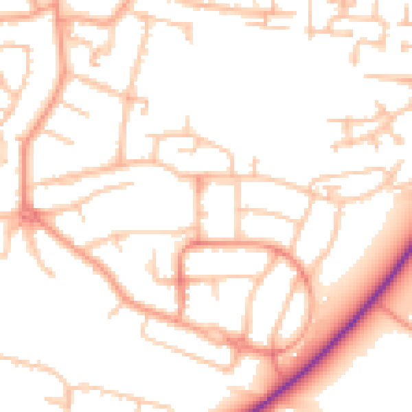Daytime road noise heatmap for CV3 1DQ