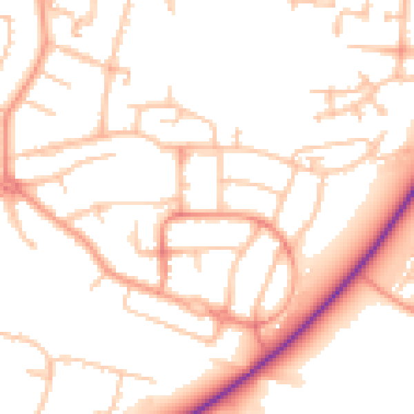 Daytime road noise heatmap for CV3 1DR