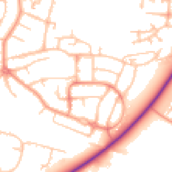 Daytime road noise heatmap for CV3 1DS