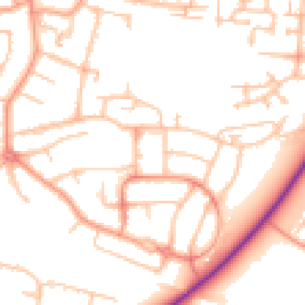 Daytime road noise heatmap for CV3 1DT