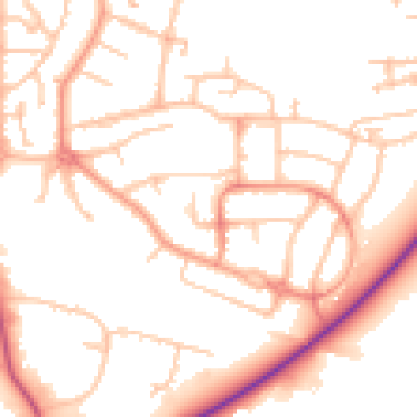 Daytime road noise heatmap for CV3 1EW
