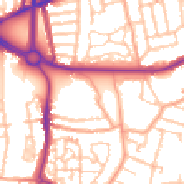 Daytime road noise heatmap for CV3 1FF