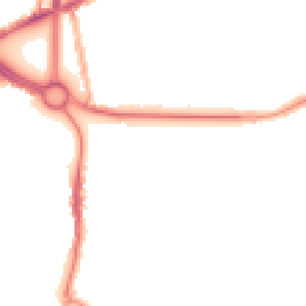 Night-time road noise heatmap for CV3 1FF