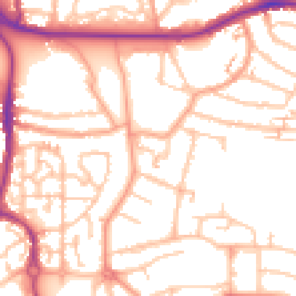 Daytime road noise heatmap for CV3 1FX