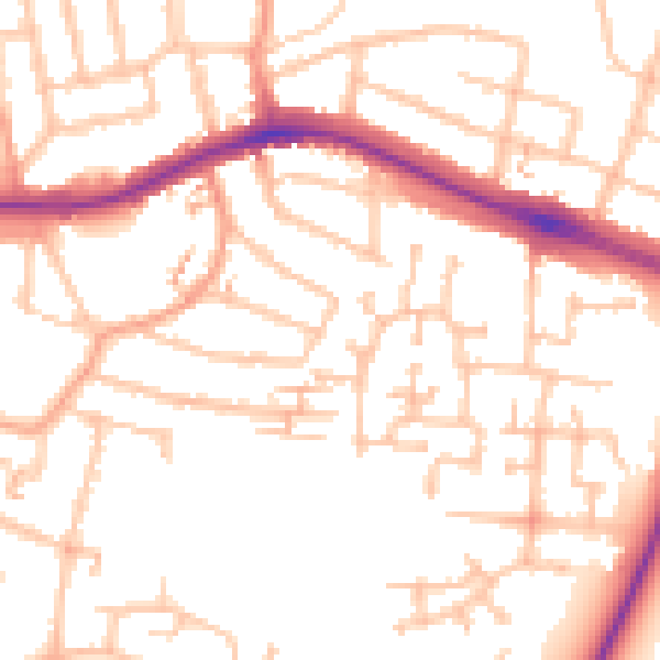 Daytime road noise heatmap for CV3 1GW