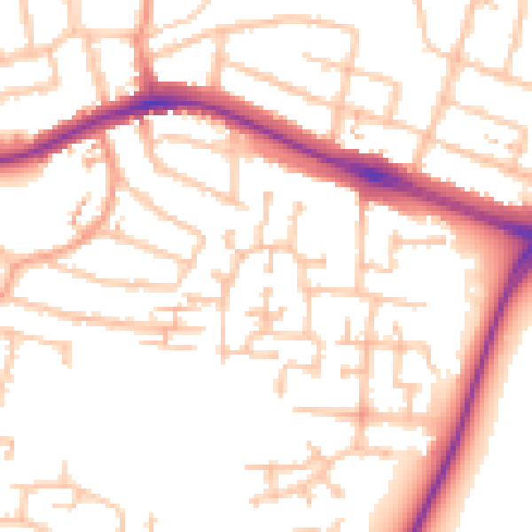 Daytime road noise heatmap for CV3 1LX
