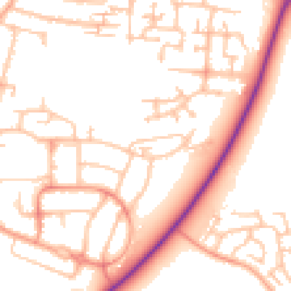 Daytime road noise heatmap for CV3 1LY