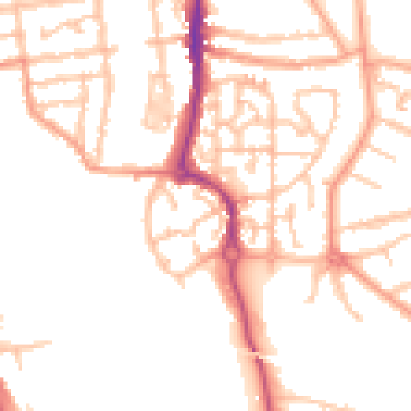 Daytime road noise heatmap for CV3 1NL