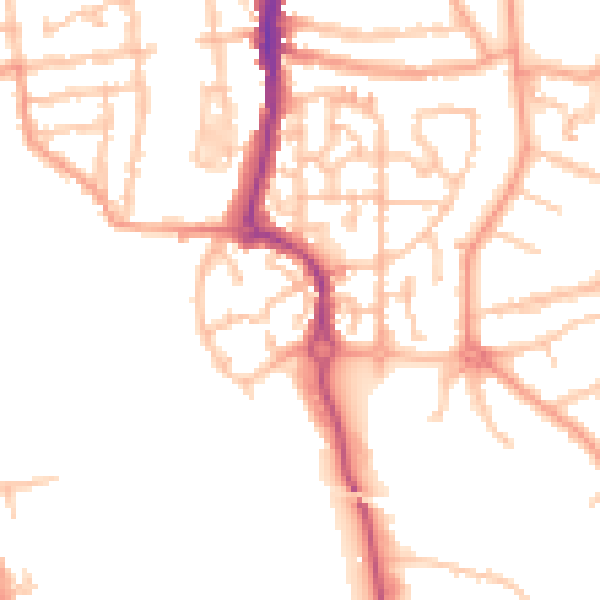 Daytime road noise heatmap for CV3 1NR